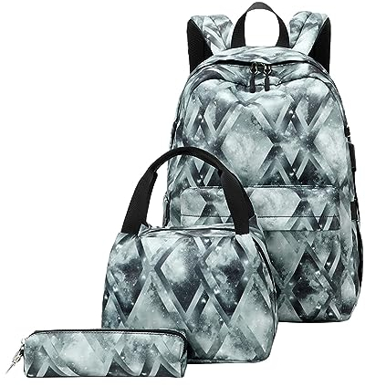 Isomatte für Damen, Sternenhimmel, gebunden, gefärbter Rucksack, Mahlzeitenbeutel, Stifttasche, dreiteiliges Set, Tasche, Kinderwagen-Rucksack
