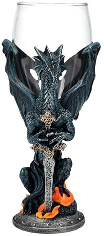 Figuren Shop GmbH Drachen-Kelch Fire Blade by Ruth Thompson – 150ml, Gothic Weinkelch, Fantasy Drachenglas