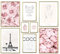 ARTFAVES® Set di poster - ROSA DI COCCO - decorazione da parete in più parti Soggiorno e camera da letto - 8 quadri da parete moderni Rosa, moda, rosa, glamour, fiori, Parigi - cornici oro