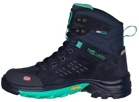 Trollkids Kids Trollsteinen Hiker Mid XT 37, Navy/Aqua