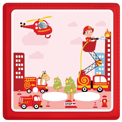 Gumpie Schutzfolie für Toniebox Jungen & Mädchen (Feuerwehr) - Vinyl Hülle, Bezug & Folie selbstklebend & kratzfest für Tonie Box - Zubehör & Ersatzteile für Kinderspielzeug - Überzug zum Kleben