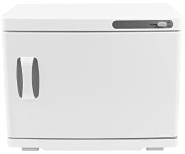 Hot Towel Warmer White 23L Cabinet Heater UV Steriliser Disinfection Facial Salon Beauty Spa Gym Bathroom Home Equipment Stainless Steel Electric 2 Removable Shelves Drip Tray 200W 2 x FREE Tongs