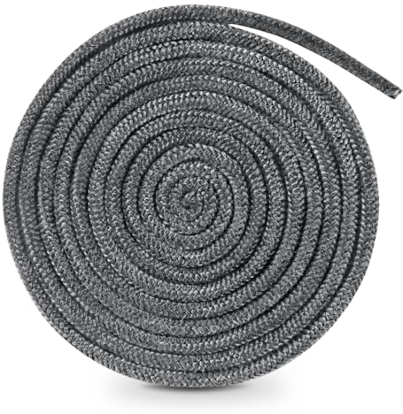 Ofendichtschnur, 10mm x 2,5m Dichtungsband für Kaminofen, Dichtungsseil aus Glasfasern, Dichtschnur für Kaminofen, Dichtungsdraht für Kamintüren