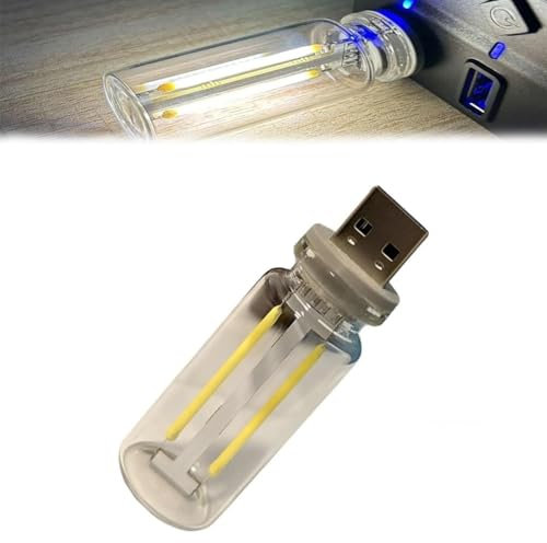 Illuminajdm Retro-Inspired Interior Mood Lamps, USB Touch Night Light, Retro-inspirierte Innenraum-Stimmungslampen, USB Auto Led Innenbeleuchtung, Plug-in USB Automotive Interface Nachtlampen (Weiß)