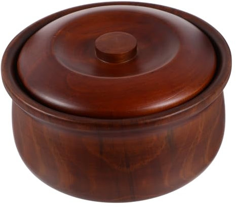 Amosfun Obstschale aus Holz Nüsse Schüsseln Salatschüssel mit Deckel Bonbonschale Vintage-Dekor Müslischalen Container snackschale Suppenteller Schale Früchte Snack-Schüssel Hölzern Coffee