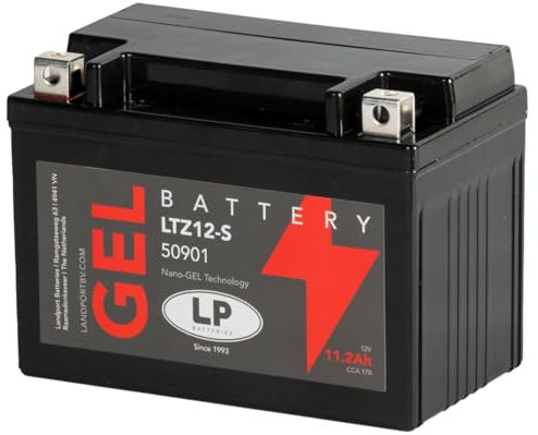 LANDPORT Batterie LTZ12-S Gel 12V 11,2Ah kompatibel für BMW S 1000 RR, Honda CBR 1100, Forza 250, Suzuki GSX-R, Yamaha T-Max 530, XT 1200