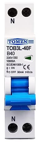 CAMCHJVVM Une Courbe de Type B RCBO 1P + N 10KA Différentiel de Courant résiduel Automatique Disjoncteur avec Protection Contre Les surintensités Protection Contre Les fuites(B32A)