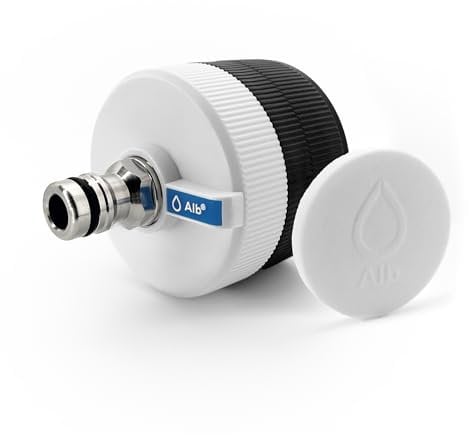 Alb Filter Entry Wassertankdeckel mit integriertem Filter & 2 Adaptern | Universal Befülladapter für Wohnmobil/Caravan | Gardena-kompatibel