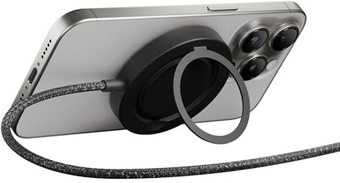 Native Union SnapStand Magnetic Wireless Charger – Qi2 Certified & MagSafe Compatible – Charging Pad & Stand for iPhone Air/17/16/15/14 & Other Qi-Compatible Devices – Up to 15W Fast-Charging (Black)