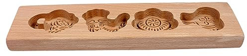 MAGICLULU Moule À Gâteau En Bois À 4 Trous Motif Panier Pour Biscuits À La Citrouille Chocolat Plateau De Fabrication