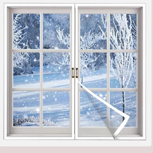 vinilos Ventanas Transparente, Kit de Aislamiento de Ventana para Invierno EVA Película de Anti Frío y el Viento,para Bano Cocina Oficina Cortina Térmica Aislante