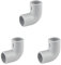 Isolation tuyaux | Gaine | Connecteur Tube|Tubage | Raccord Manchon Câble | Tuyau PVC Rigide | Sachet avec Accroche De 2 Coudes Equerres IRL D25mm Gris 429246, 25 mm | DEBFLEX 429246 (Lot de 3)