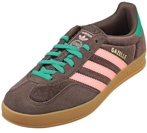 adidas Gazelle Indoor Womens Fashion Trainers in Dark Brown Pink - 5 UK