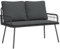 vidaXL schwarzes modernes Rattan Zweisitzer Sofa mit Kissen | Wetterfestes Design perfekt für Balkone & Terrassen | Stilvolle Außenmöbel | Langlebige Konstruktion | Sitzplatz Balkon Garten Couch