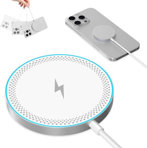 Magnetic Wireless Charger, Fast Apple Mag-Safe Charger for iPhone 16/15/14/13/12 Series, Wireless Magnet Mag Safe Charging Pad for AirPods 3/2/Pro, Strong Magnetic Charger Pad
