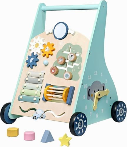 Orifesio Lauflernwagen Holz, Baby Lauflernhilfe, Montessori Spielzeug Multifunktional, Holzspielzeug mit Stauraum für Kinder, Fördert Kreativität & Motorik Baby Walker, Geschenk für Jungen und Mädchen