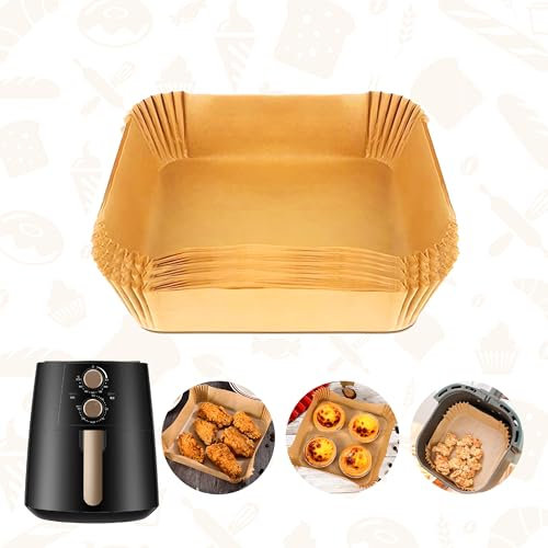 100 Stück Airfryer Backpapier für Heißluftfritteuse Ninja SL300EU,Zubehör für Ninja Double Stack 7.6L Air Fryer SL300EU,Vorgeschnittene Antihaft-Pergamentpapier-Einlagen,Ideal für 3,8-5L Fritteusen