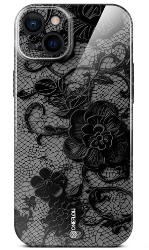 ONEFLOW Coque de protection pour iPhone 14 avec motif design, coque de protection pour téléphone portable avec protection de l'appareil photo, coque fine imprimée de téléphone portable, dentelle