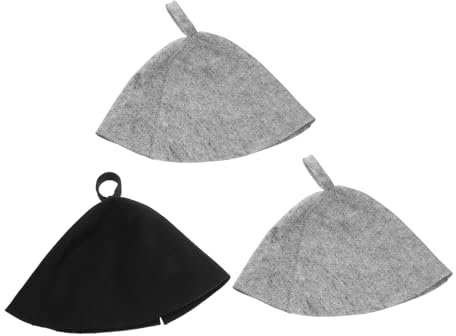 3Piezas Gorro de Sauna de Fieltro para Suave y Secado Accesorio para Sauna y Protección para Casa
