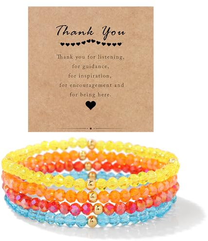 LOCCY Damen Kristall Perlen Armband Mehrschichtiges Steine Armband Boho Modeschmuck Armband Damen Schwarz (bunt A)