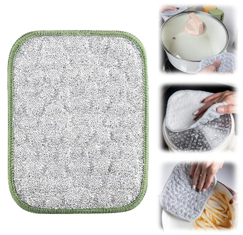 Vartegas Draht-Spüllappen Reinigungstücher 12x16cm Wiederverwendbare Mikrofaser Spüllappen Für Küche Werkstatt (A)
