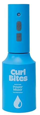 Curl Bites | Automatic Power-Mister - elektrische Sprühflasche mit ultra-feinem, gleichmäßigem Sprühnebel zum Befeuchten & Refreshen von Wellen und Locken (Blau)