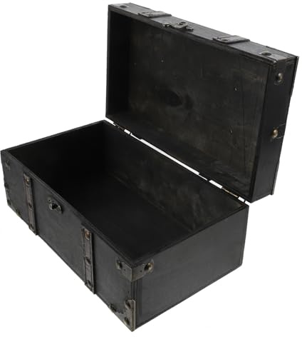 TIDTALEO Retro Holz Schatzkiste mit Deckel Dekorative Aufbewahrungsbox für Schreibtisch und Sammlungen Klassische Vintage Schmucktruhe als Dekoration