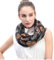 Lina & Lily Damen Loop Schal Schlauchschal mit Totenkopf-Motiv 'Day of the Dead' (Schwarz)
