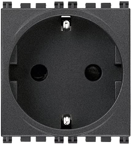Vimar 19208.FX SICURY-Steckdose 2P+E 16 A 250 V~ deutscher Standard, Steckklemmen, 2 Module, serie Arké, grau