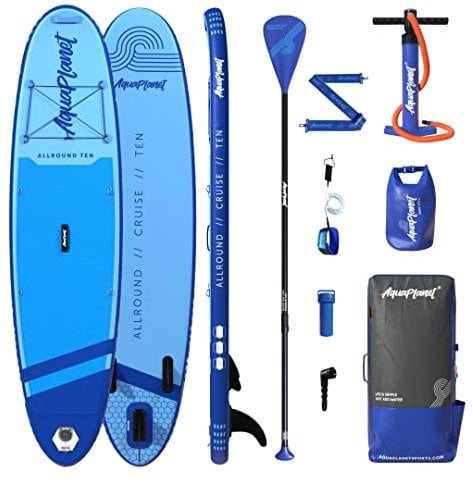 Aquaplanet Allround Kit Inicial Completo para Sup (Tabla de 3 MX 76 cm). Incluye Bomba de Aire, Pala de Aluminio, Mochila, Correa para la Pierna, Bolsa de Surf, Correa para el Hombro y más