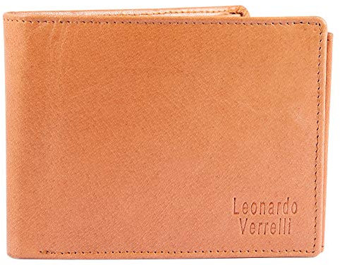 LEONARDO VERRELLI Herren Geldbörse aus Echtleder Format 12 x 9 cm 3000069 (Braun)