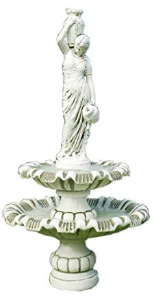 Steinbrunnen Krugfrau Frau mit Krug Springbrunnen Brunnen Kaskadenbrunnen Zierbrunnen Beckenbrunnen Wasserspiel Gartenbrunnen Höhe: 236cm