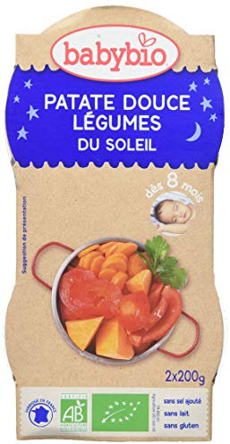 Babybio Bonne Nuit BOL Patates Douces Légumes du Soleil dès 8 Mois 2 x 200g Bio