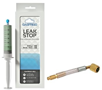 Turafalle blocca perdite in vari modelli: 12-24 - 30-60 ml. CON adattatori - per condizionatore, frigorifero domestico, impianto frigorifero (60 ml. con tubo da 5/16)