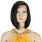 Début Lace Front Perücke für schwarze Damen Bob Perücke für weiße Damen Kunsthaar 24 cm 120g Natur Glatt Schweizer Spitze Hitzebeständige Fasern Halb handgebunden (24 cm, 1B)