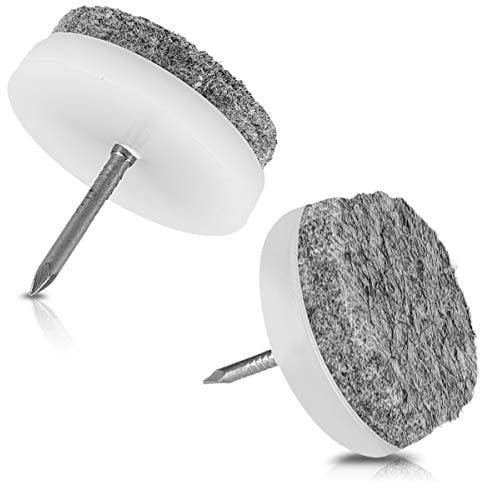 Navaris 20x Filzgleiter mit Nagel - 24mm Stuhlgleiter Set - Bodenschutz Gleiter rund für Möbel Stühle Parkett Laminat - Filz Schutz Schoner Weiß