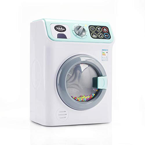 infunbe Jeeves Jr. Washing Machine Toys, with Realistic Sounds and Functions, Educational Pretend Play Toy for Toddlers,12.5x18x24.5 CM