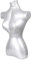 Three T Aufblasbare Schaufensterpuppe Torso, 71,1 cm, für Damen und Mädchen, modisches Kleid, Hemd, Display, 3/4-Format, silberfarben