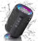 Ortizan Wireless Bluetooth Speaker with Light, Portable Mini Speakers Rich Bass, Bluetooth 5.0 & Built-In Mic, 15 hours Playtime, IPX6 Waterproof Speakers with Dual Pairing, Loud Speaker, Black