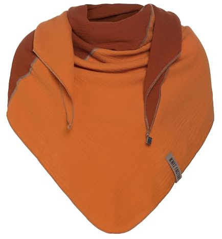 KNIT FACTORY - Fay Dreieckstuch - Fein Gewebte Damen Schal - Für Frühling und Sommer - Hochwertige Qualität - 100% Bio-Baumwolle - Terra/Rost