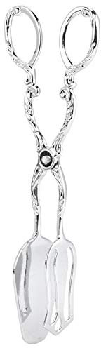 Eddwiin Zinklegierung Brotzange,1 Stück Vintage Küchenzange,Buffet Party Catering Servierzange,21.5x11.5cm Silber Zange Küche für Brot und Cake