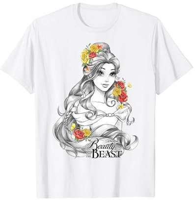 Disney Beauty And The Beast Belle Sketched Portrait T-Shirt
