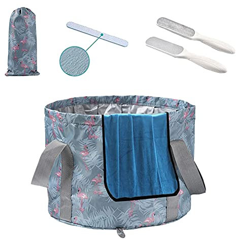 xocome Faltbarer Fußbad-Eimer, tragbares Reisefußbad, 26 Liter tragbare Fußwanne, Fuß-Spa, Pediküre-Set, Outdoor-Camping (36 cm x 27 cm)
