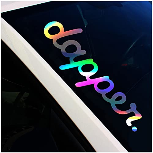 Finest Folia Frontscheibenaufkleber Schriftzug Dapper Tuning Aufkleber für Windschutzscheibe Heckscheibe Frontscheibe Auto Fahrzeug Dekor Sticker FS122 (Hologramm, Außenklebend)