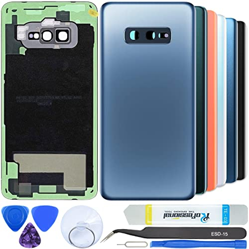iStable Akkudeckel Set für Samsung Galaxy S10e SM-G970 Rückseite Glas mit Kamera Linse Deckel Backcover -Original Blau