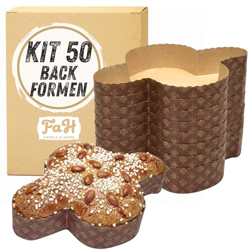 Backform für Osterkuchen Colomba 100 g - 50 Mini-Förmchen/Papierförmchen aus reiner Zellulose, mikrowellengeeignet, ideal für den Backofen, Einweg in hoher Dichte, hitzebeständig bis 200°C | Aus reiner Zellulose in der Mikrowelle, ideal für den Einsatz im Ofen – Einweg mit hoher Dichte, hitzebeständig bis 200 °C