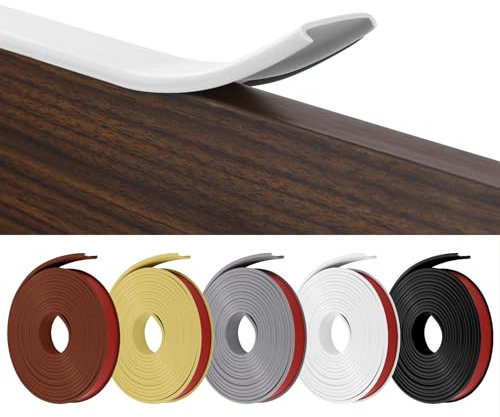 Flintronic Forma U Cinta de Madera Cantos, 5m * 20mm TPE Protector Borde de Muebles, Cantoneras Cubrecantos Autoadhesiva, Proteccion para Mesas y Muebles, Puertas de Automóviles.(Blanco)