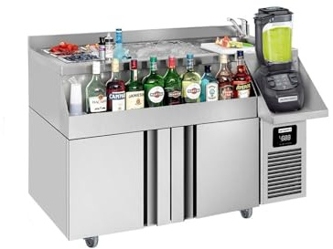 GGM Gastro | BGKF150 | Bar- & Getränkekühltisch - 1200x600mm - 150 Liter - mit 2 Türen & Ablagen