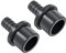 M METERXITY 2pz PVC Tubo Raccordo - Acqua Tubo Connettore, 16mm Barba Dritto Tubo Giunto, Applicazione Esterni/Giardino/Piscina (OD 32mm, Nero)