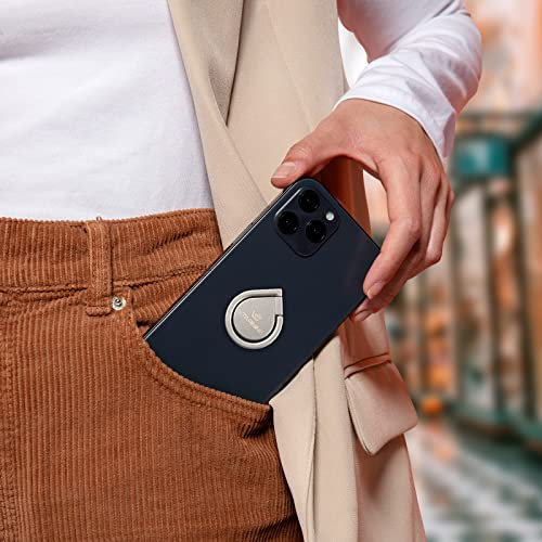 2x Adhesive Phone Ring Holder And Mobile Phone Stand Adjustable Phone Grip Phone Ring Security Multi Purpose Phone Holder Stand For Iphone Samsung Galaxy Android LG Sony (Silver)